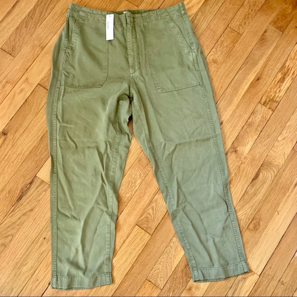 J. Crew Zip-Up Seaside Pant, Size 12, Green
